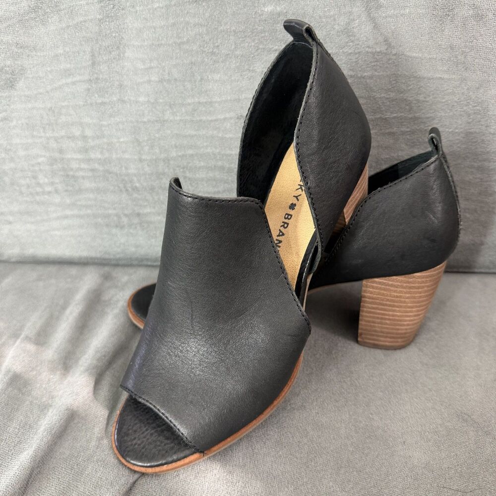Lucky Brand Womens Block Heel Booties Sandals Womens Size 8 Black D'orsay Career